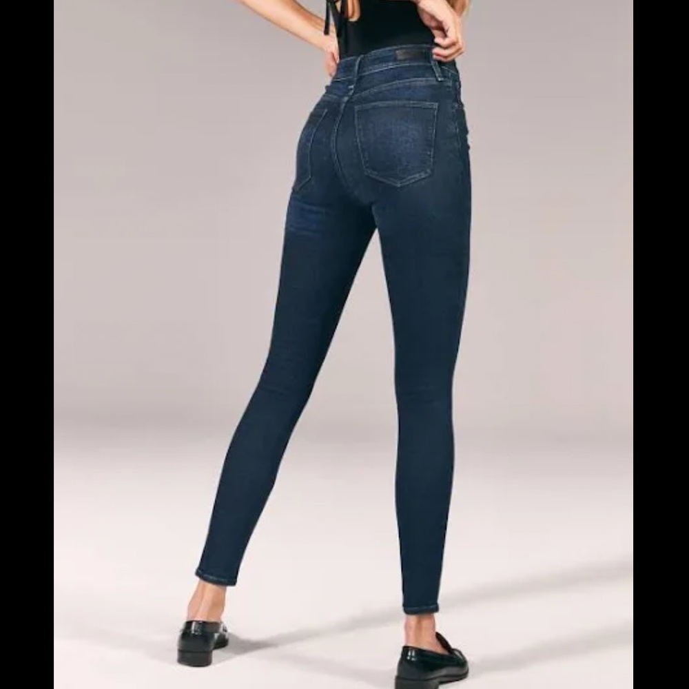 Abercrombie & Fitch High Rise Super Skinny Jeans Dark Wash 27 Long